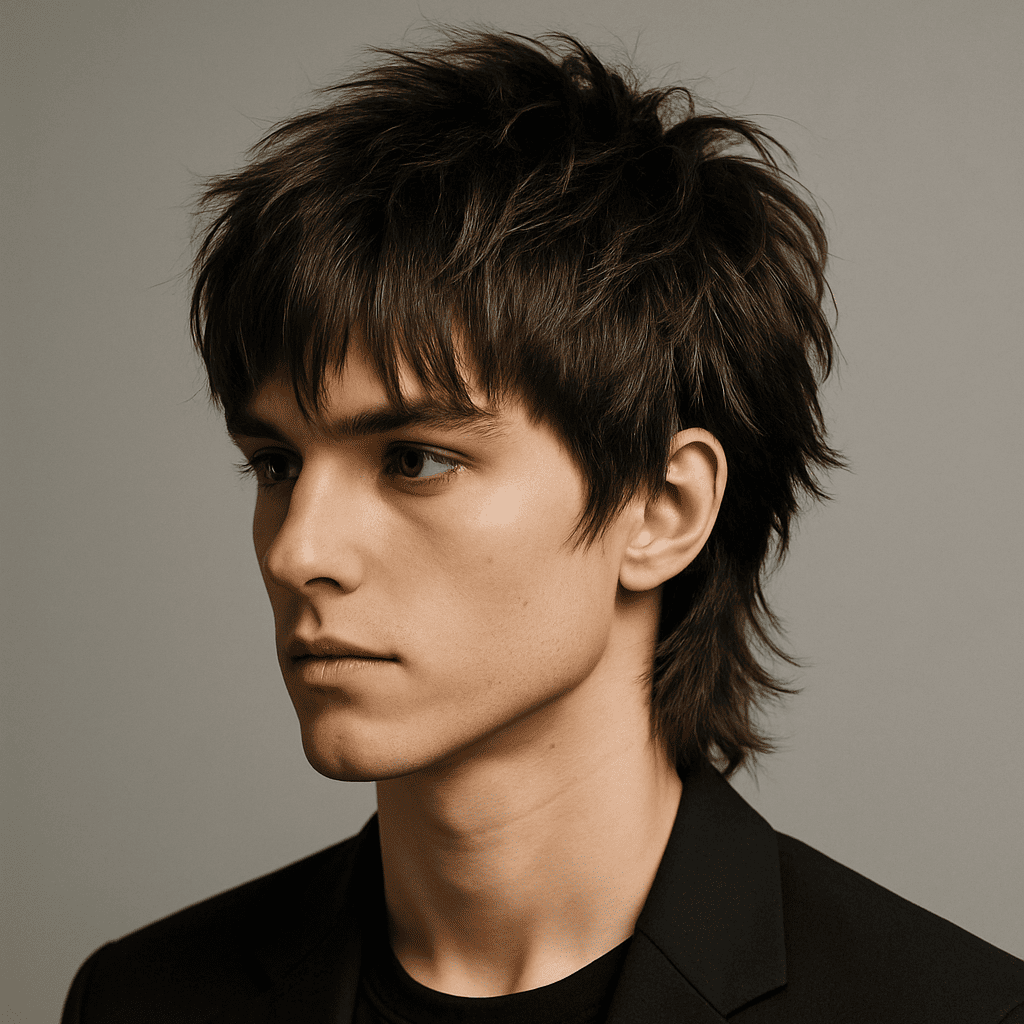 Wolf cut style for men